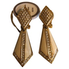 1980s Christian Dior pendant clip on earrings NWOT