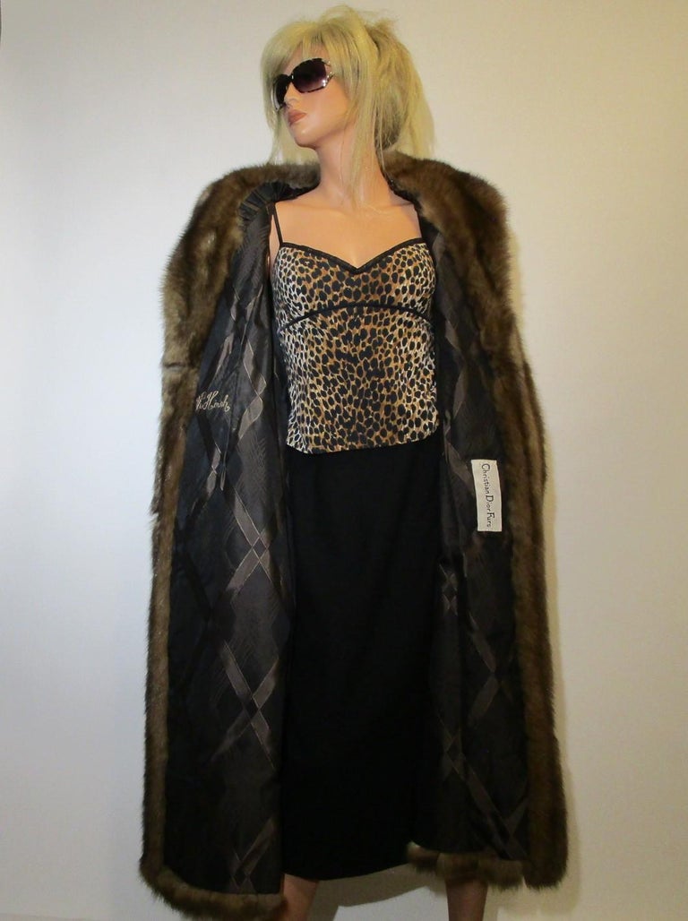 1980s CHRISTIAN DIOR Russian Sable Fur Coat Full Length Vintage  For Sale 5