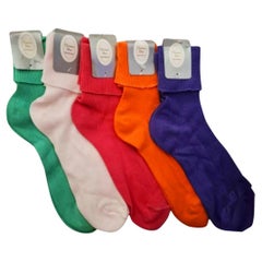Set di 5 calzini in cotone multicolore anni '80 Christian Dior
