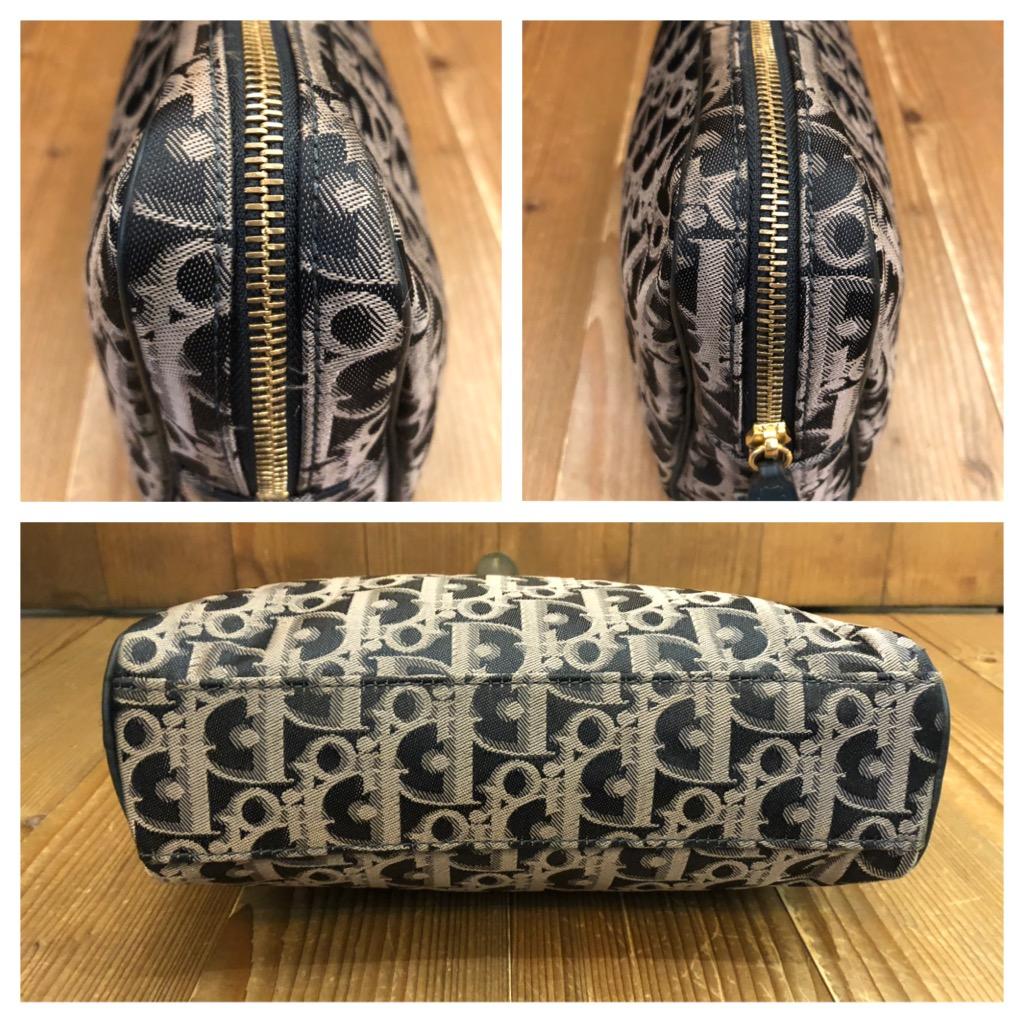 1980s CHRISTIAN DIOR Silver Gray Trotter Jacquard Clutch Bag (Modified) 2