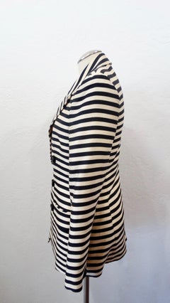 1980s Christian Dior Striped Double-Breasted Blazer