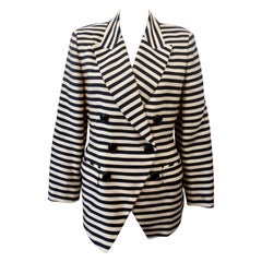 Vintage 1980s Christian Dior Striped Double-Breasted Blazer 