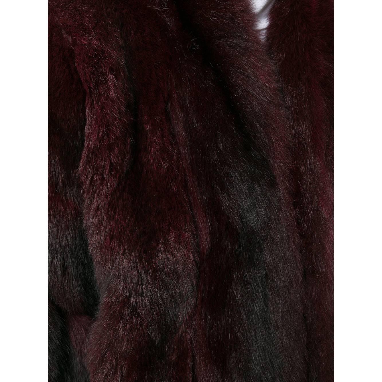 1980s Christian Dior Vintage Burgundy Pine Marten Fur Coat 1