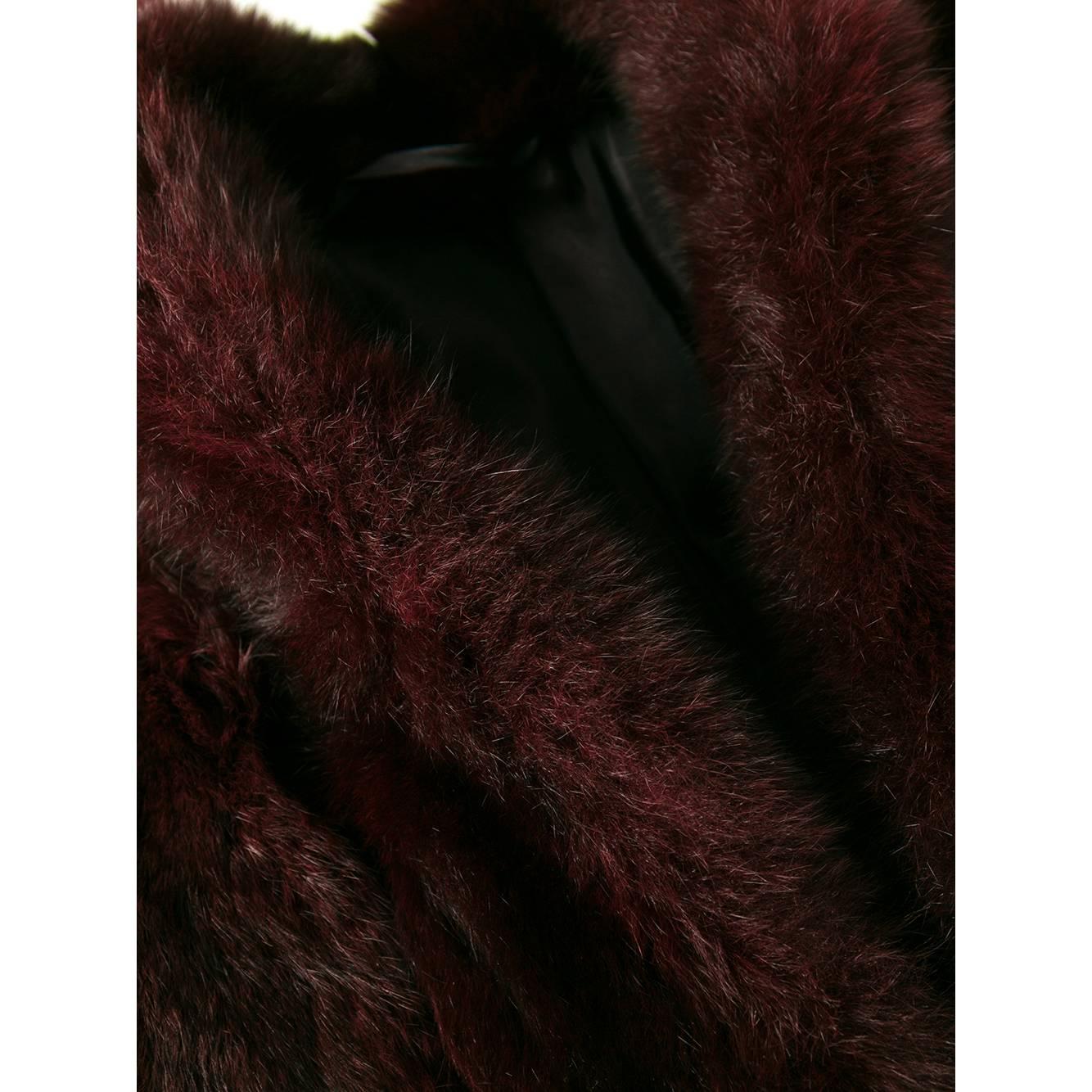 1980s Christian Dior Vintage Burgundy Pine Marten Fur Coat 2