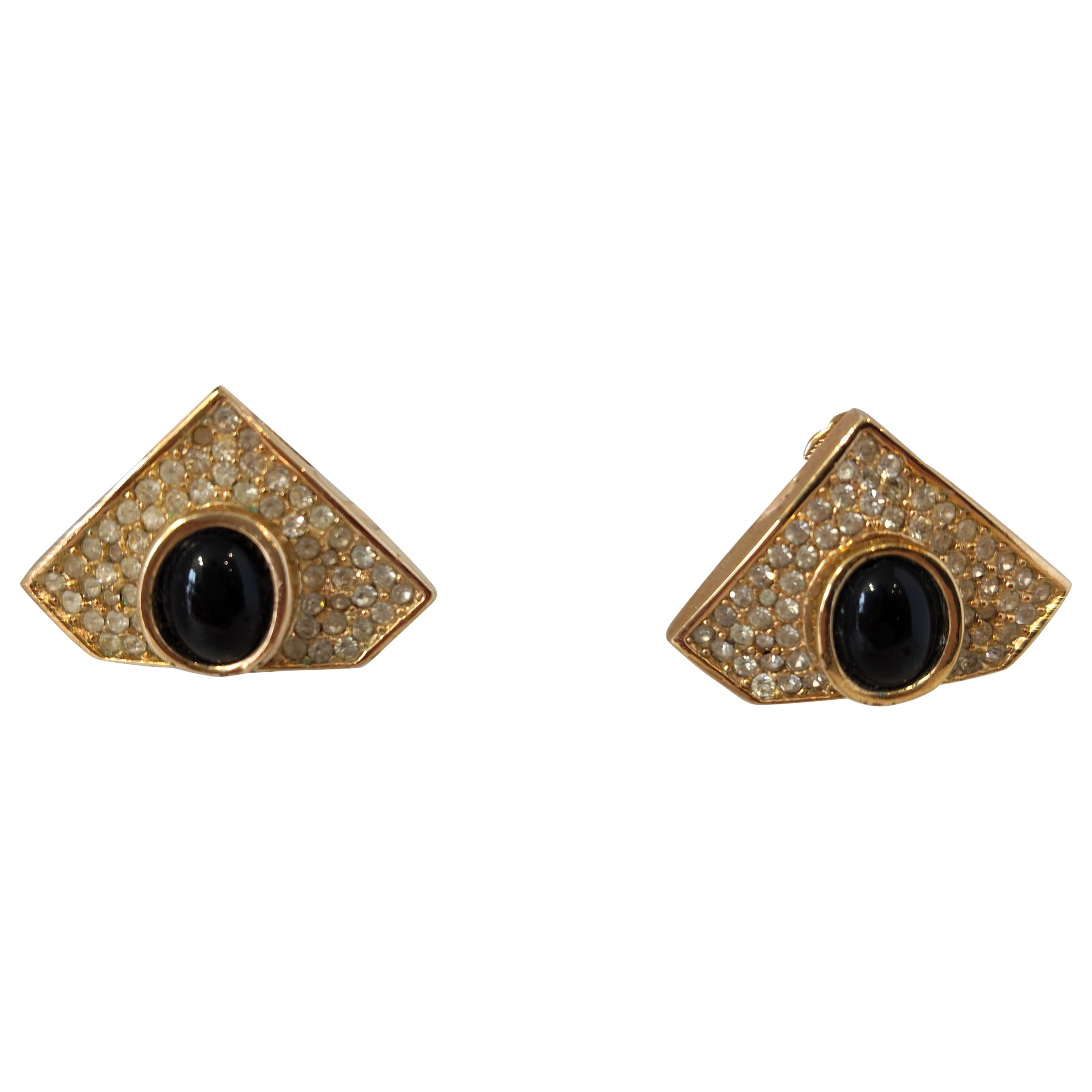 1980s Christian Dior vintage clip-earrings with original tags