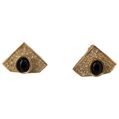 1980s Christian Dior vintage clip-earrings with original tags