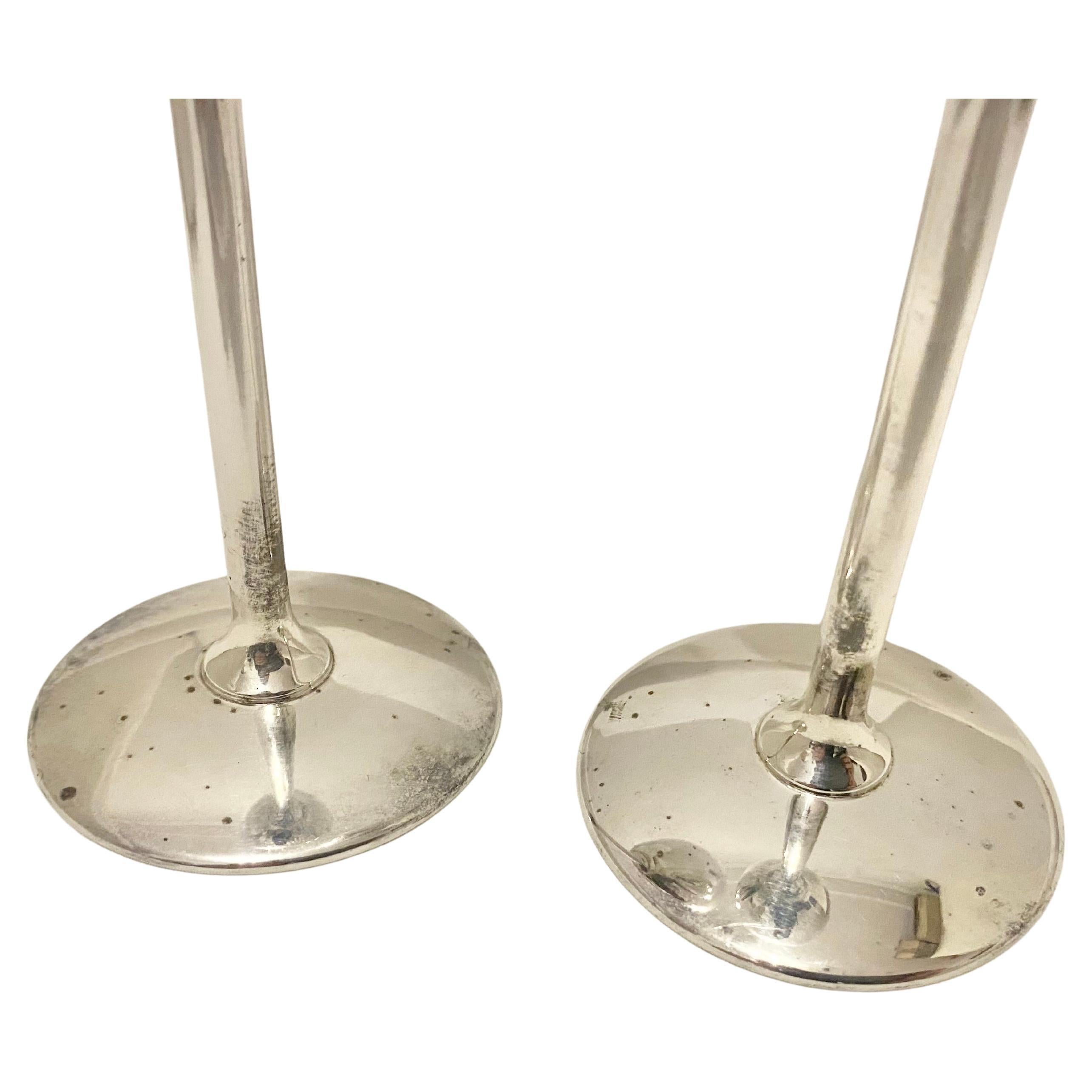 1980er Christian Dior Vintage Edelstahl Champagnerflöten Satz von 2 für Damen oder Herren im Angebot