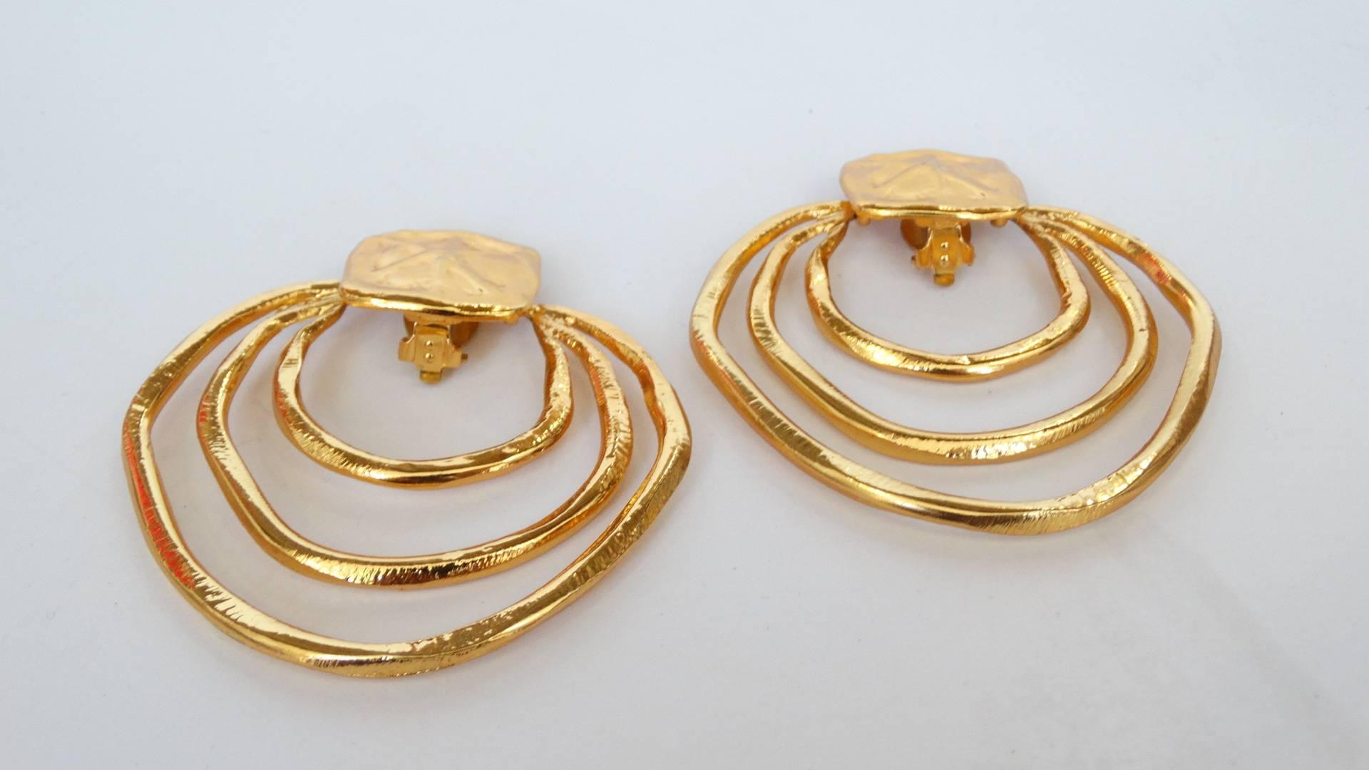 Christian Lacroix Gold Hoop Earring, 1980s In Excellent Condition In Scottsdale, AZ