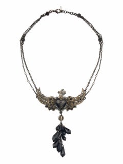 1980s Christian Lacroix Heart Bird Necklace
