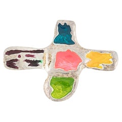 1980s Christian Lacroix Multicolour Cross Brooch