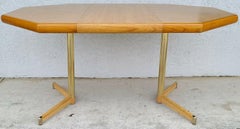 Sedie e tavolo da pranzo in pelle Chromcraft degli anni '80