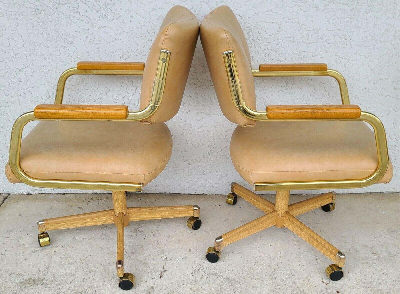 American 1980's Chromcraft Leather Dining Game Chairs & Table For Sale