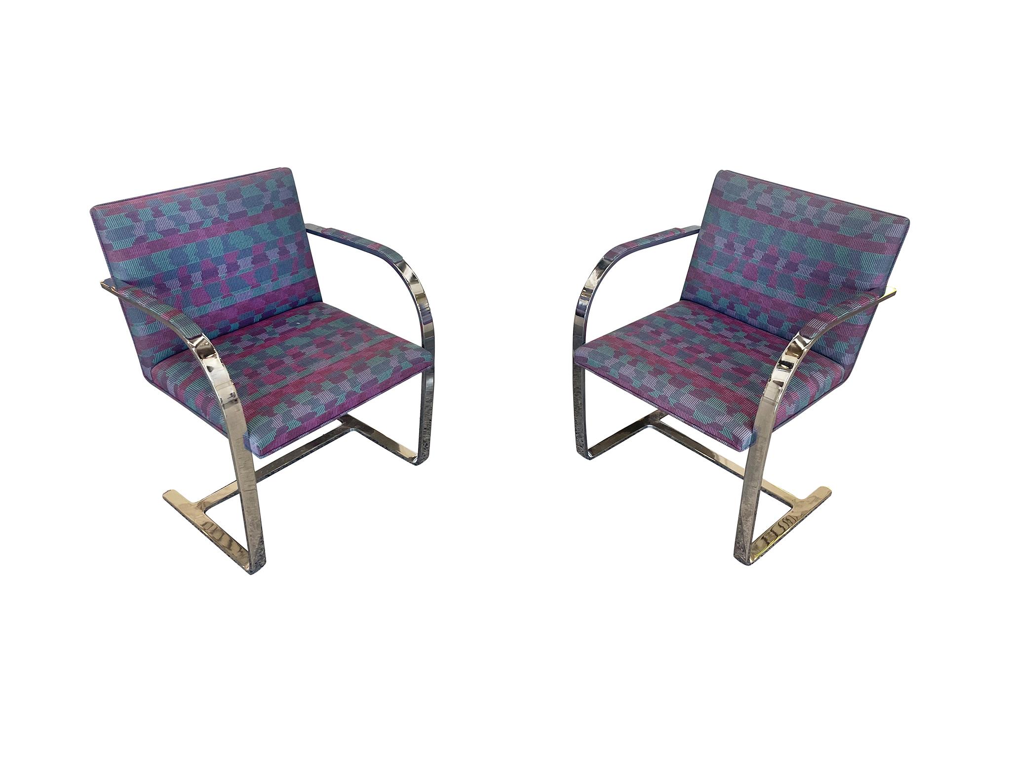 Late 20th Century 1980s Chrome Chairs Attributed to Ludwig Mies van der Rohe, a Set of 8