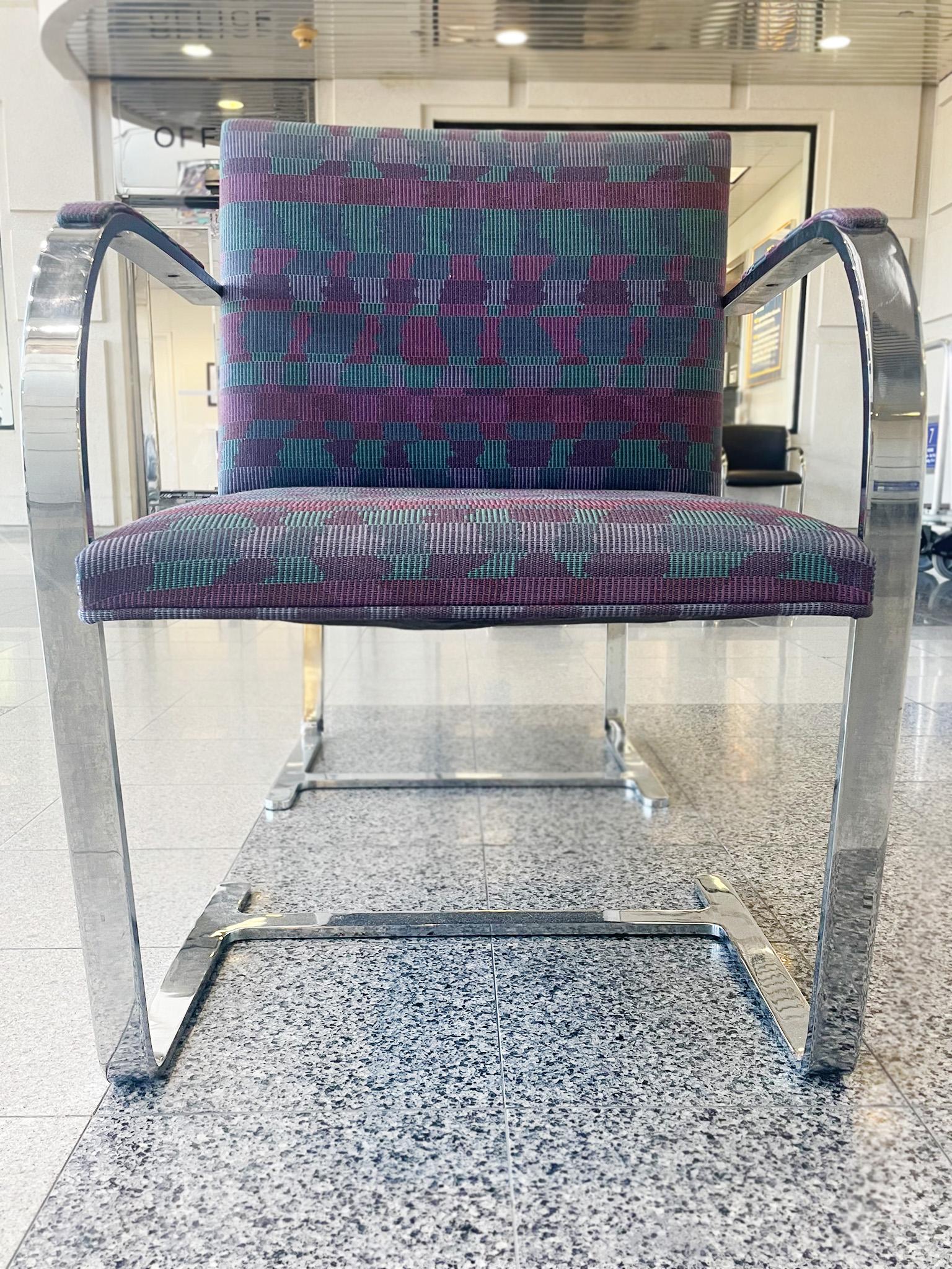 1980s Chrome Chairs Attributed to Ludwig Mies van der Rohe, a Set of 8 3