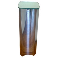 1980's Chrome Mirror Base with Rounded Top Mirror Italian & Black Ball Feet