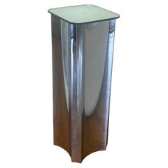 1980's Chrome Mirror Base with Rounded Top Mirror Italian & Black Ball Feet