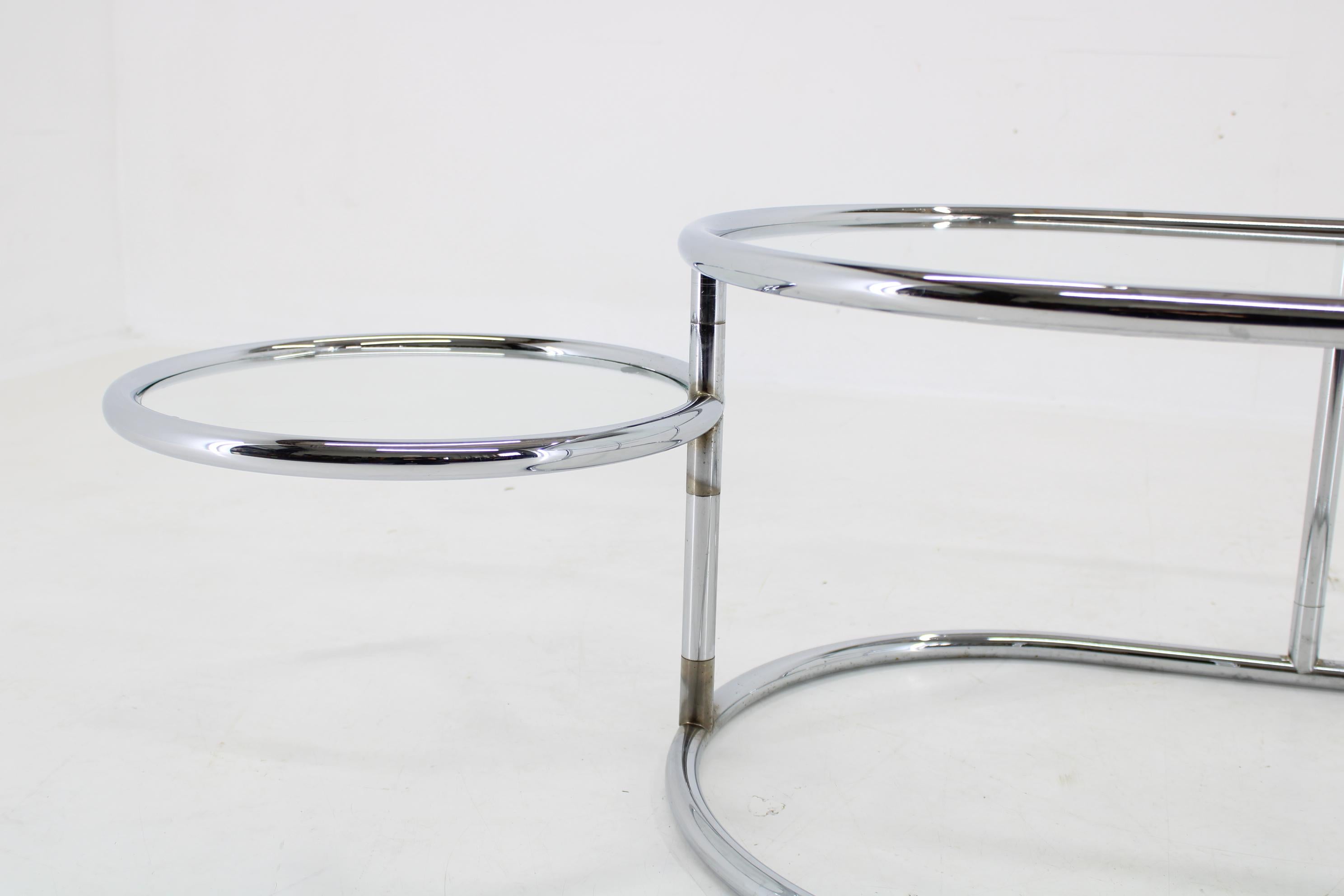Late 20th Century 1980s Chrome Plated Tubular Coffee Table with Glass Top, Germany
