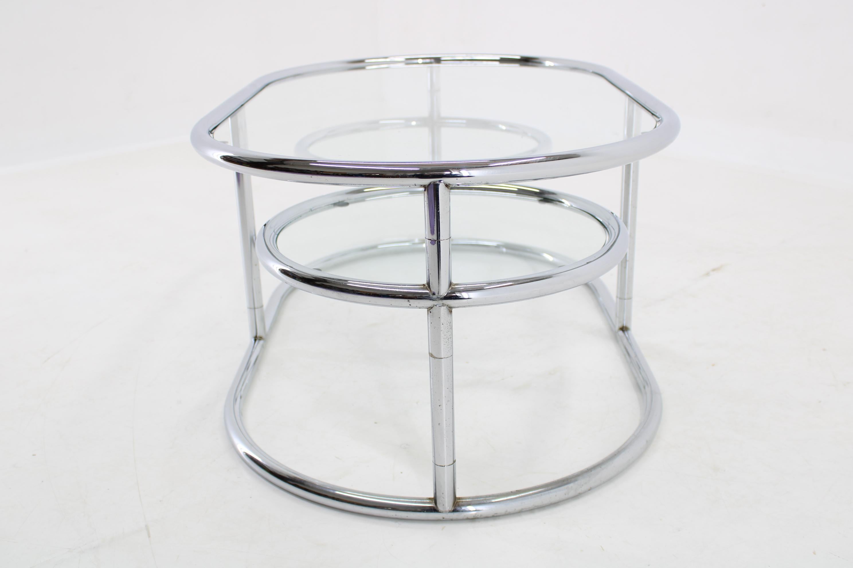 1980s Chrome Plated Tubular Coffee Table with Glass Top, Germany 2