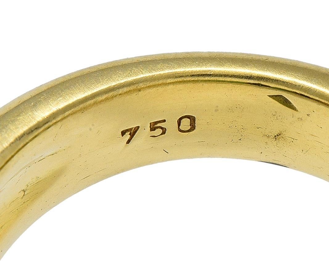 1980's Chrysoprase 18 Karat Yellow Gold Vintage Gemstone Ring im Angebot 1