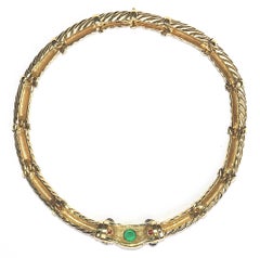 1980s Ciner Gold Plated Jewels of India Statement Necklace