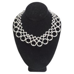 1980's Circular Silver Statement Necklace