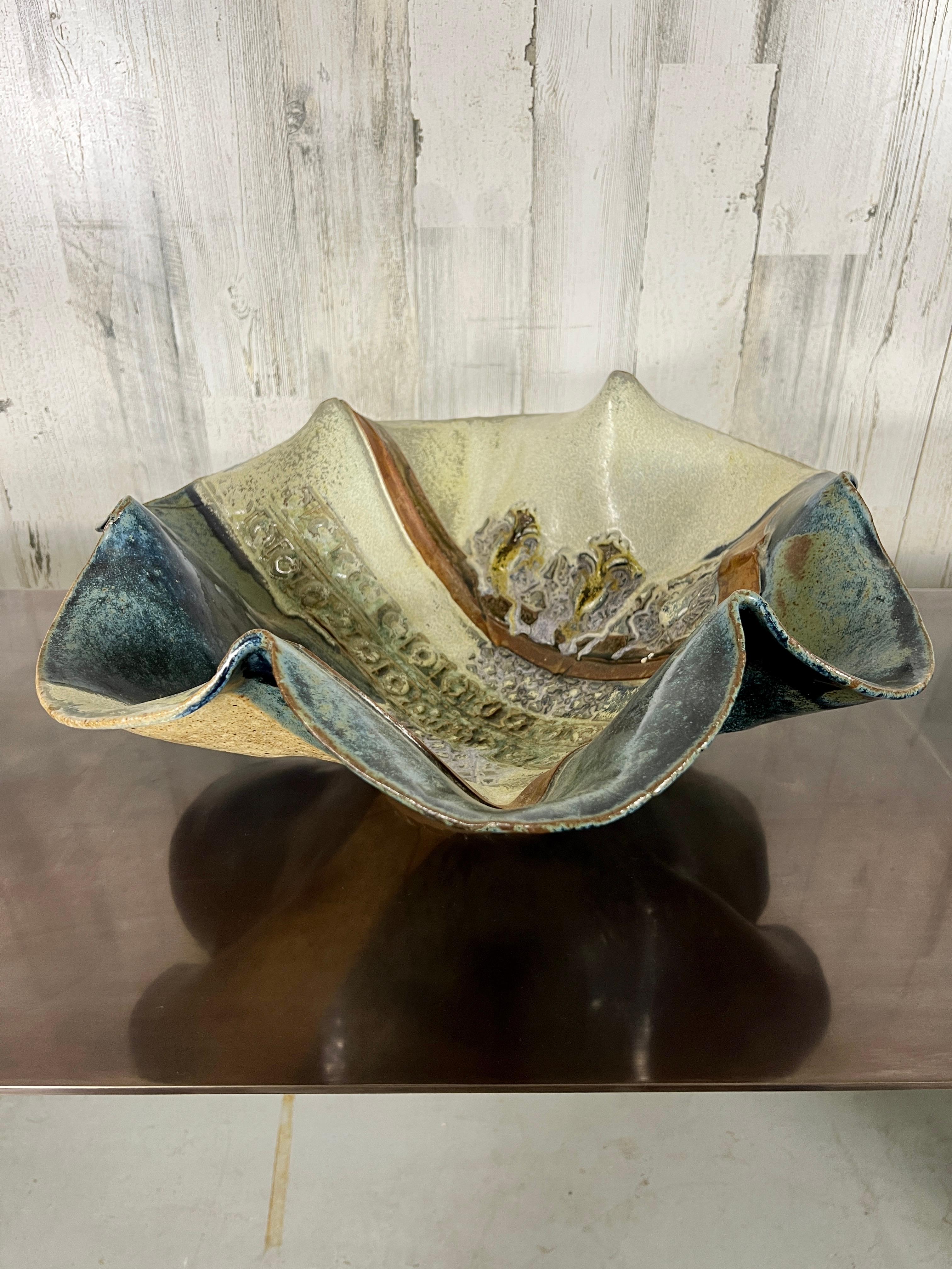 Modern 1980s Clam Shell Design Bowl For Sale