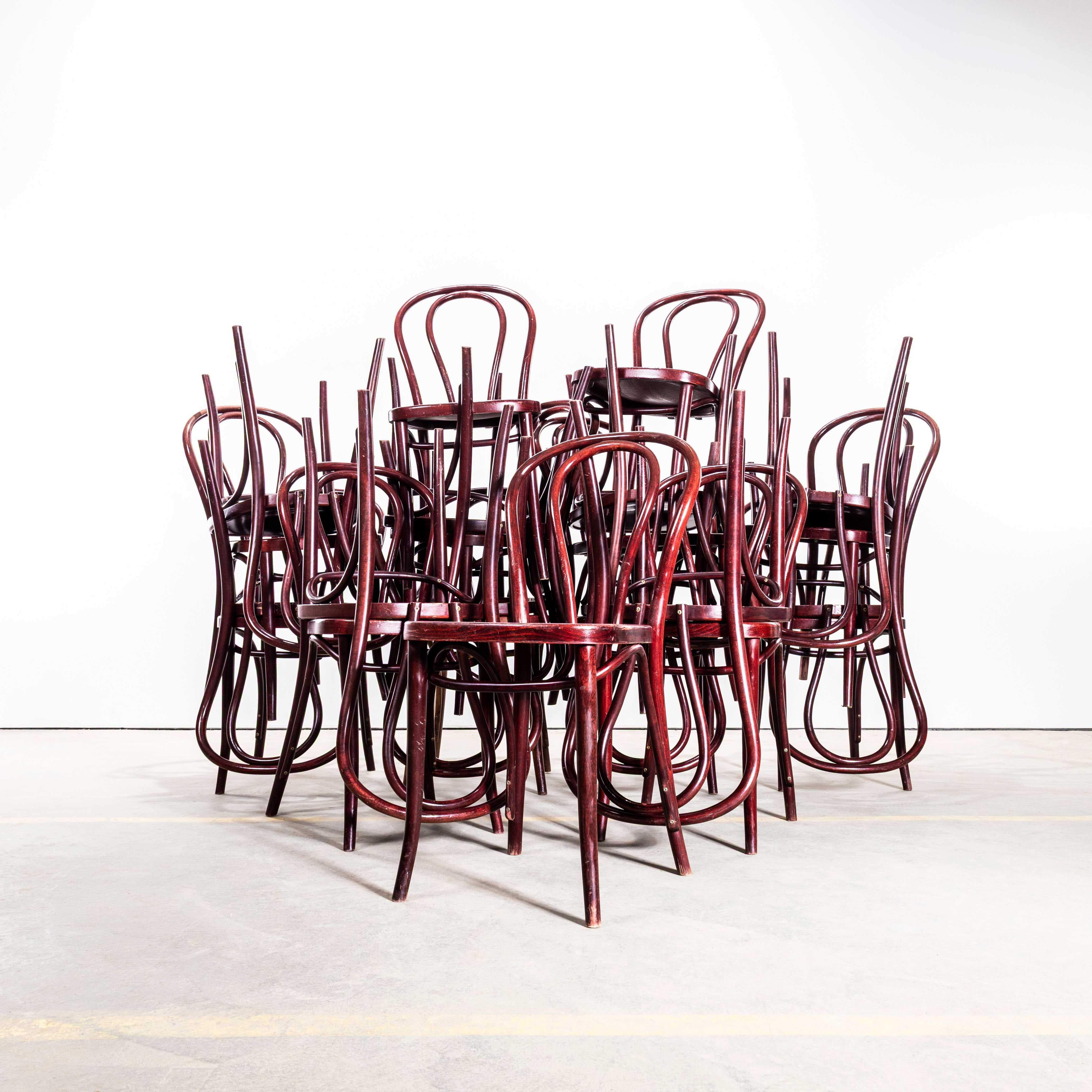 1980
s Classic Dark Mahogany Hoop Back Bentwood Dining Chairs For Sale