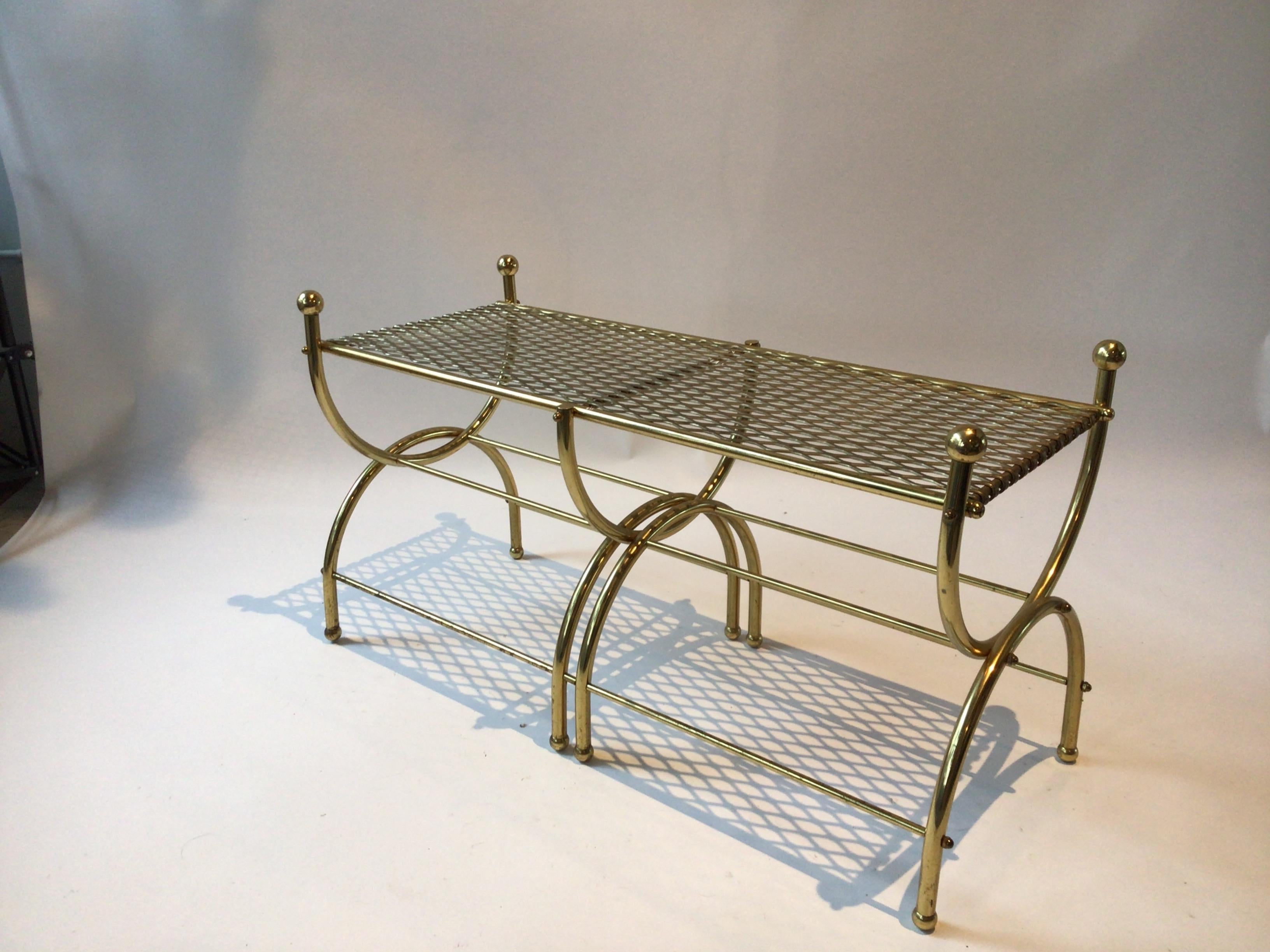 1980s classical brass bench.