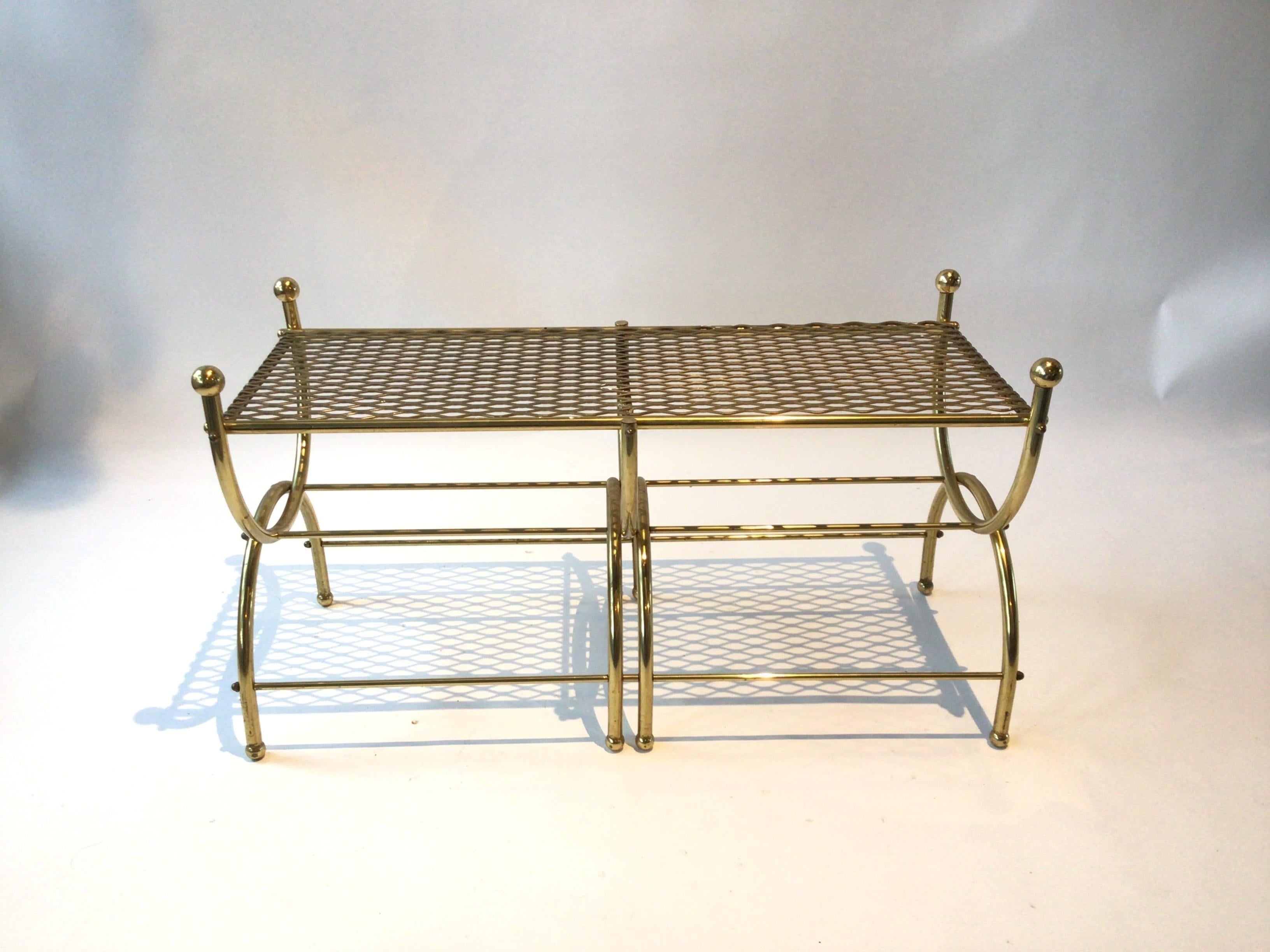 Late 20th Century 1980s Classical Brass Bench For Sale