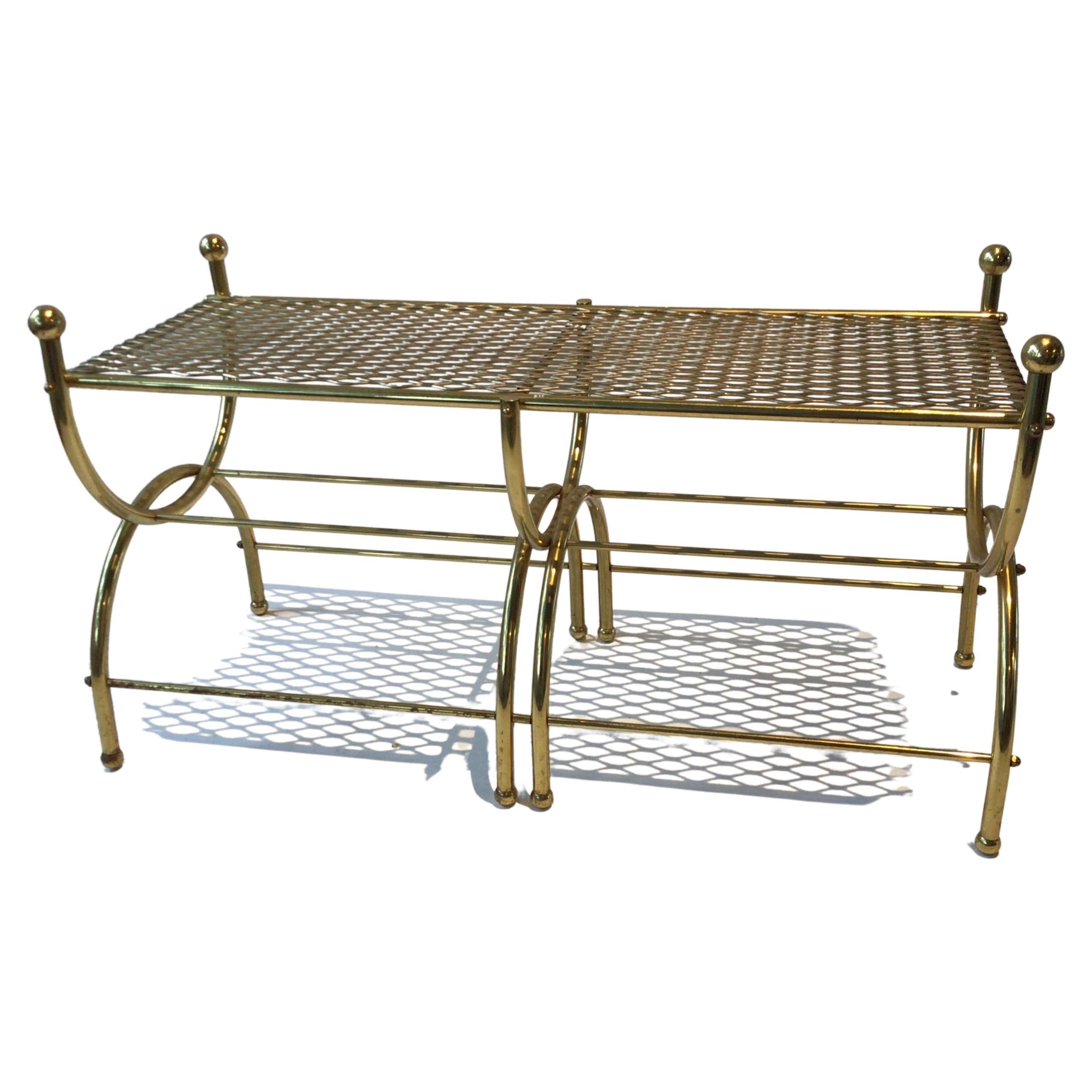 1980s Classical Brass Bench For Sale