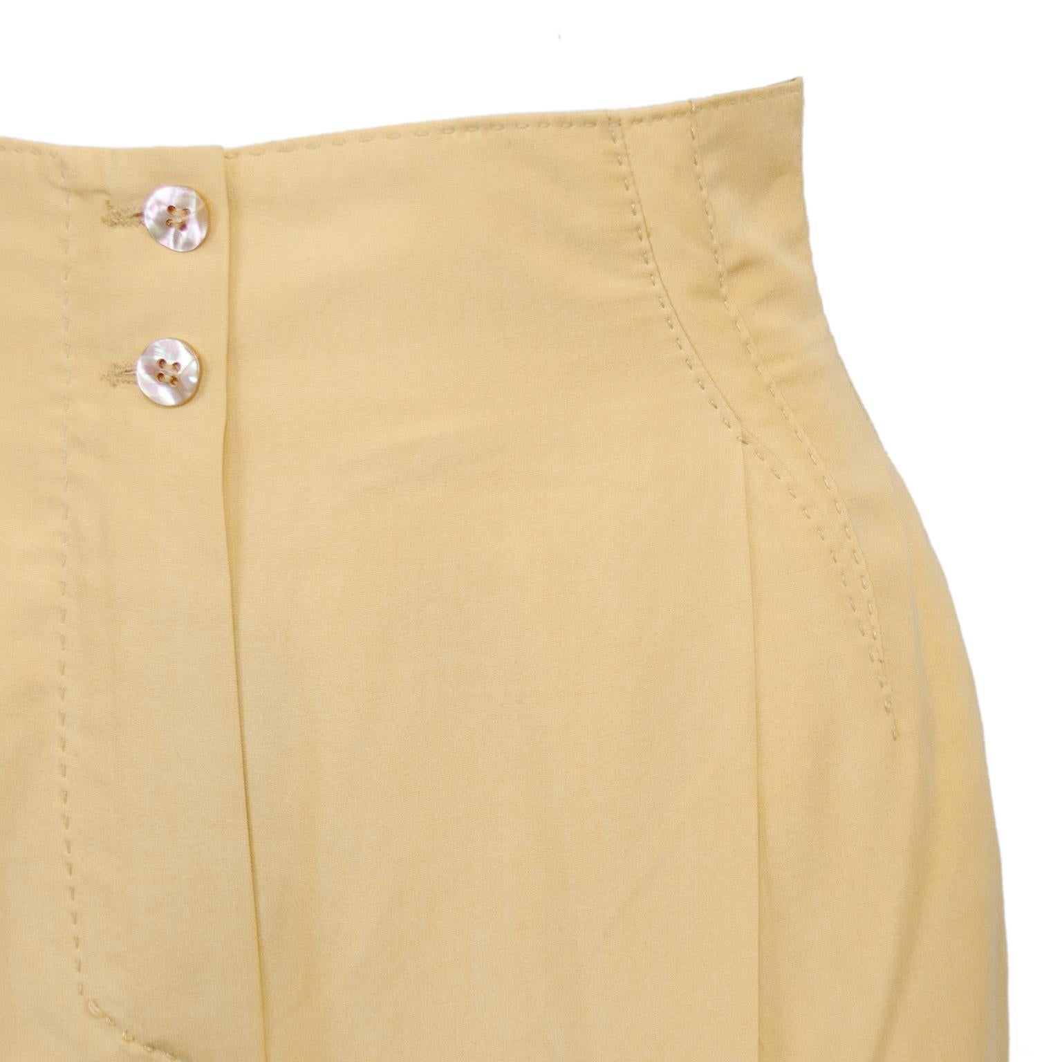 Ensemble veste et pantalon en soie beige de Claude Montana, années 1980 en vente 2