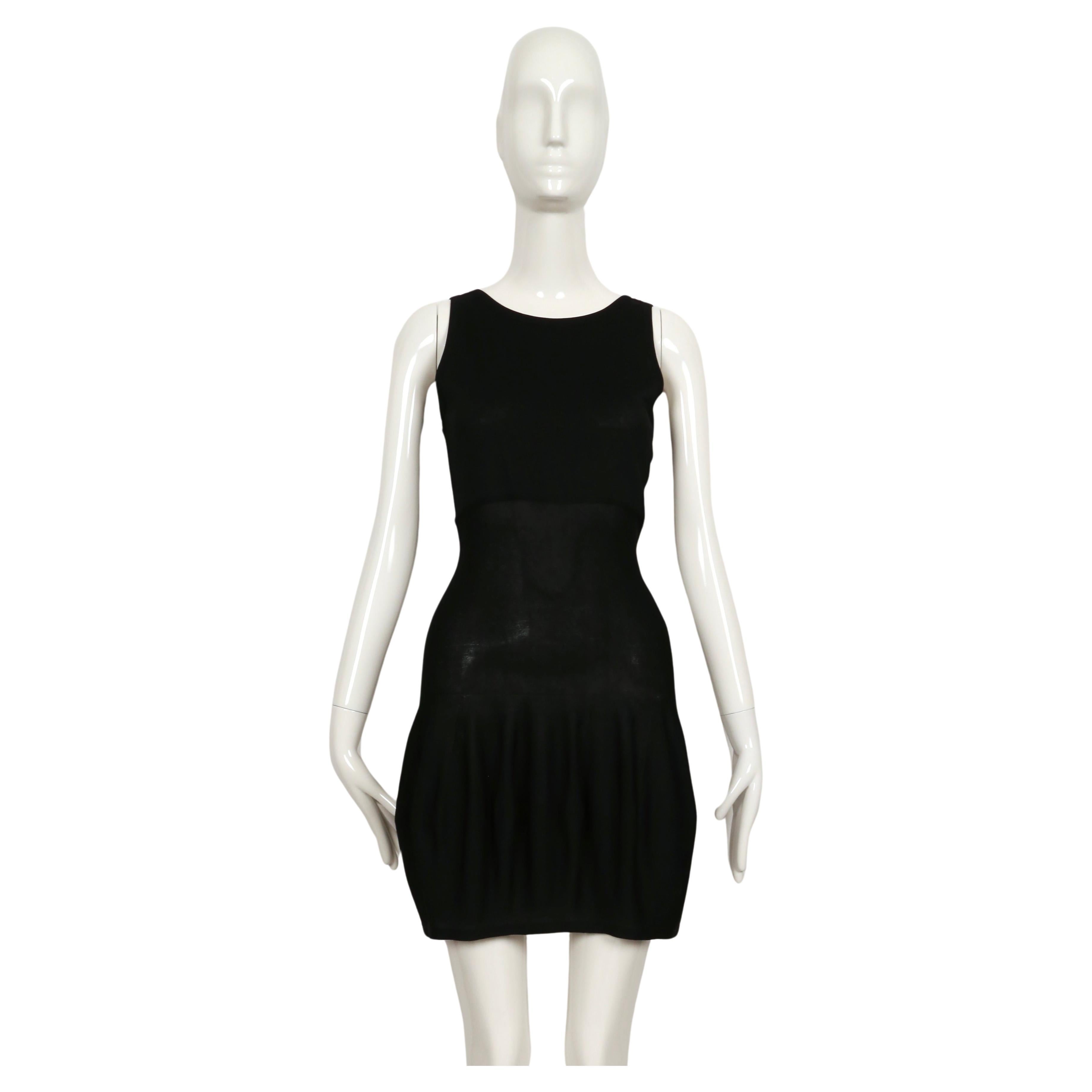 1980's CLAUDE MONTANA black knit dress with fishnet back In Good Condition For Sale In San Fransisco, CA