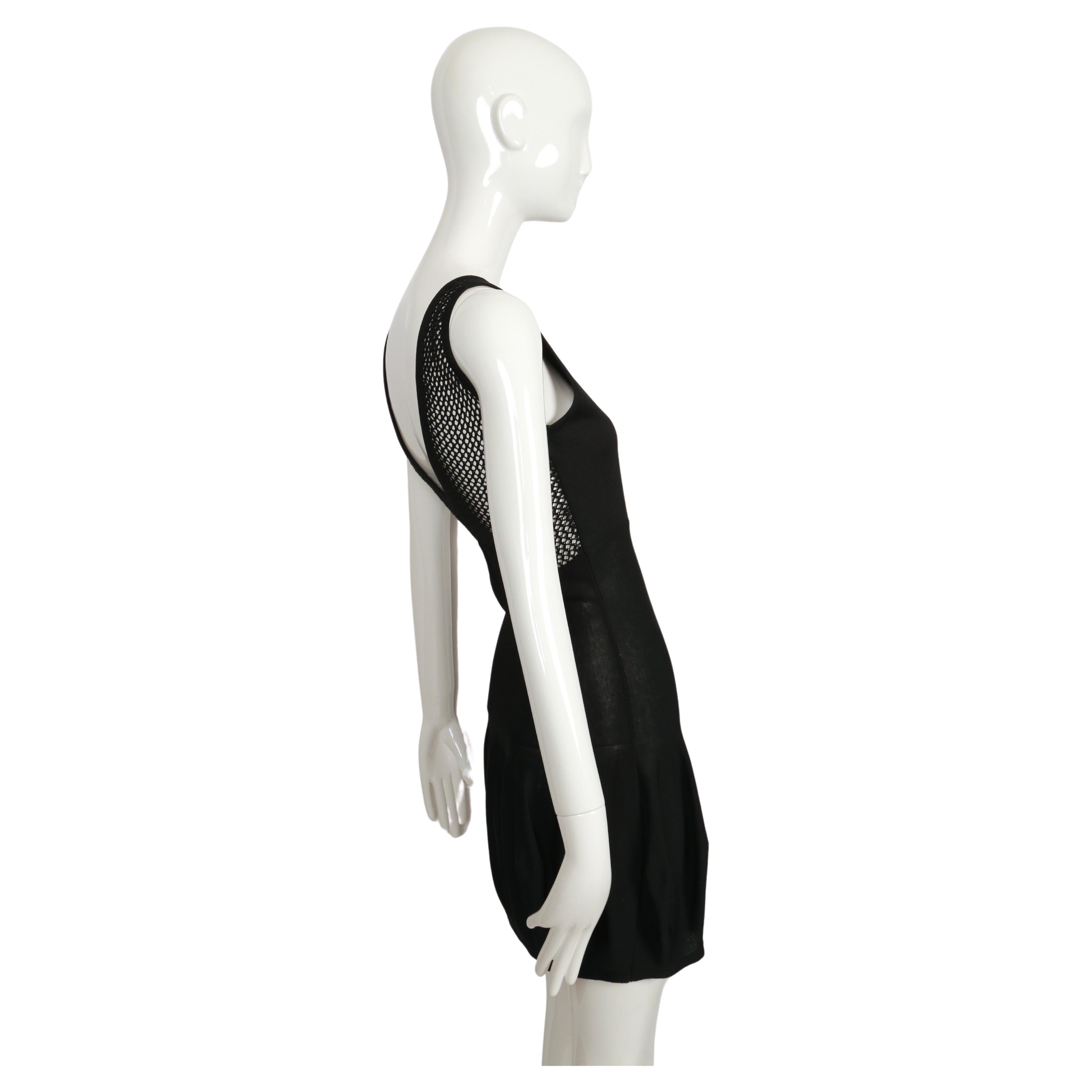 1980's CLAUDE MONTANA black knit dress with fishnet back For Sale 1