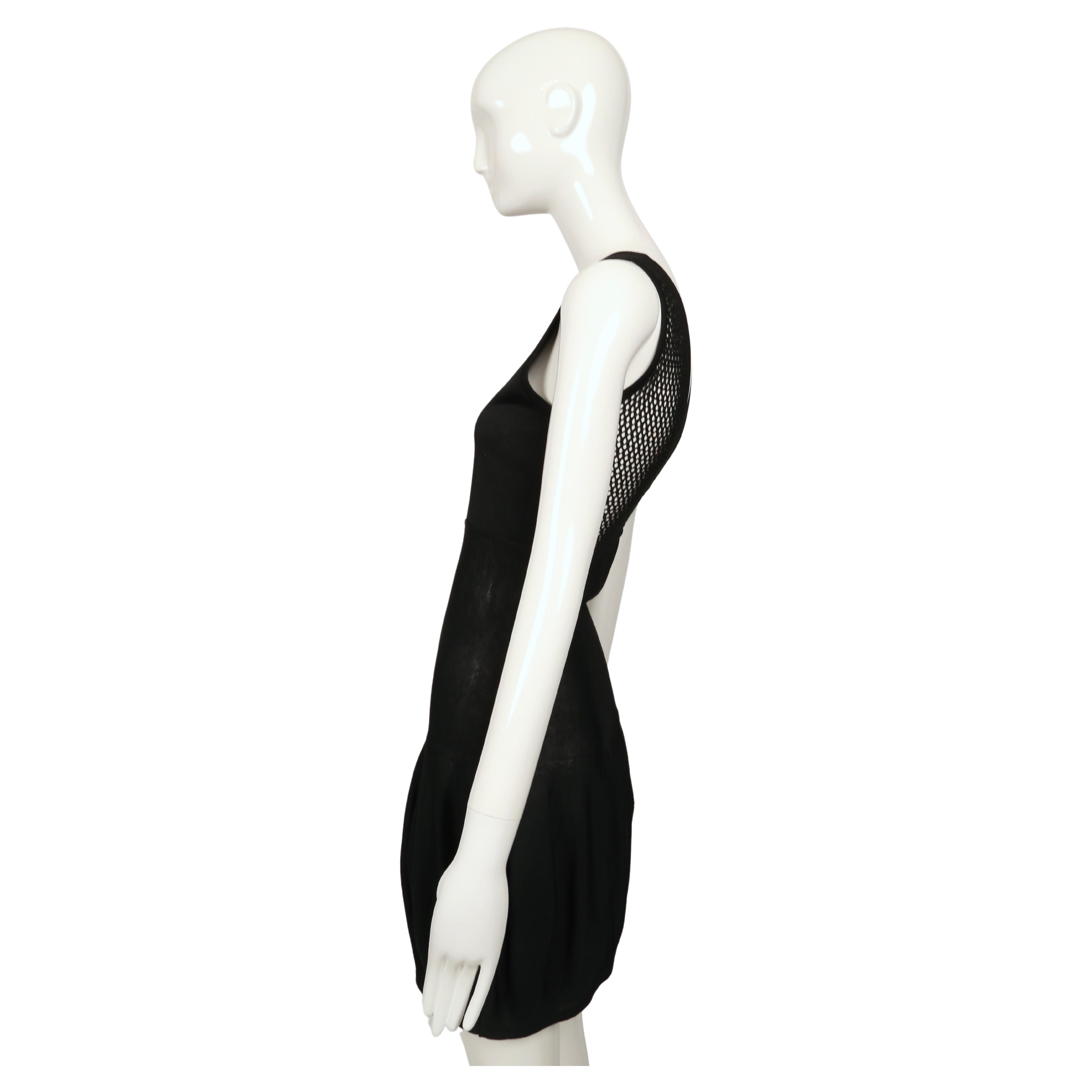 1980's CLAUDE MONTANA black knit dress with fishnet back For Sale 2