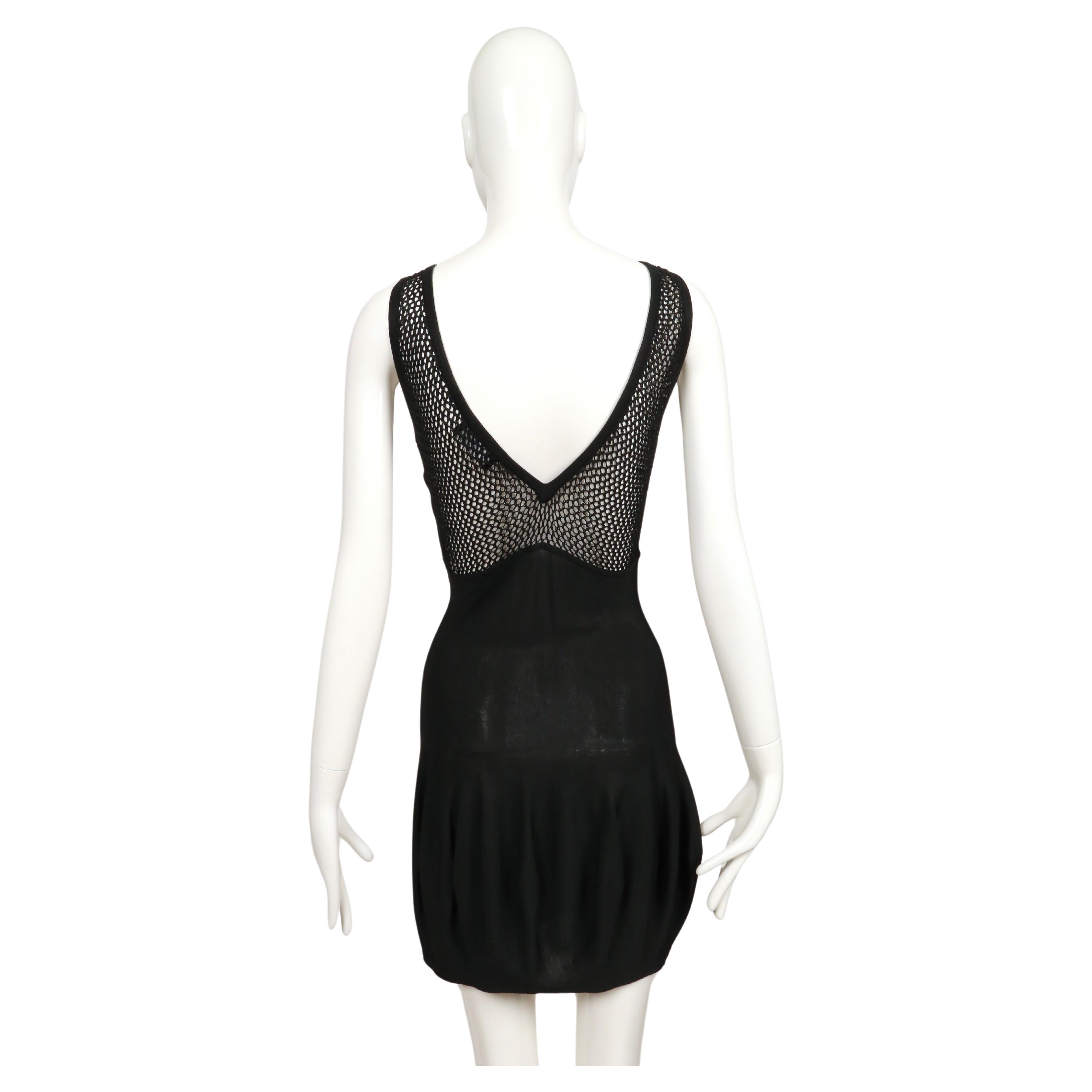 1980's CLAUDE MONTANA black knit dress with fishnet back For Sale 3