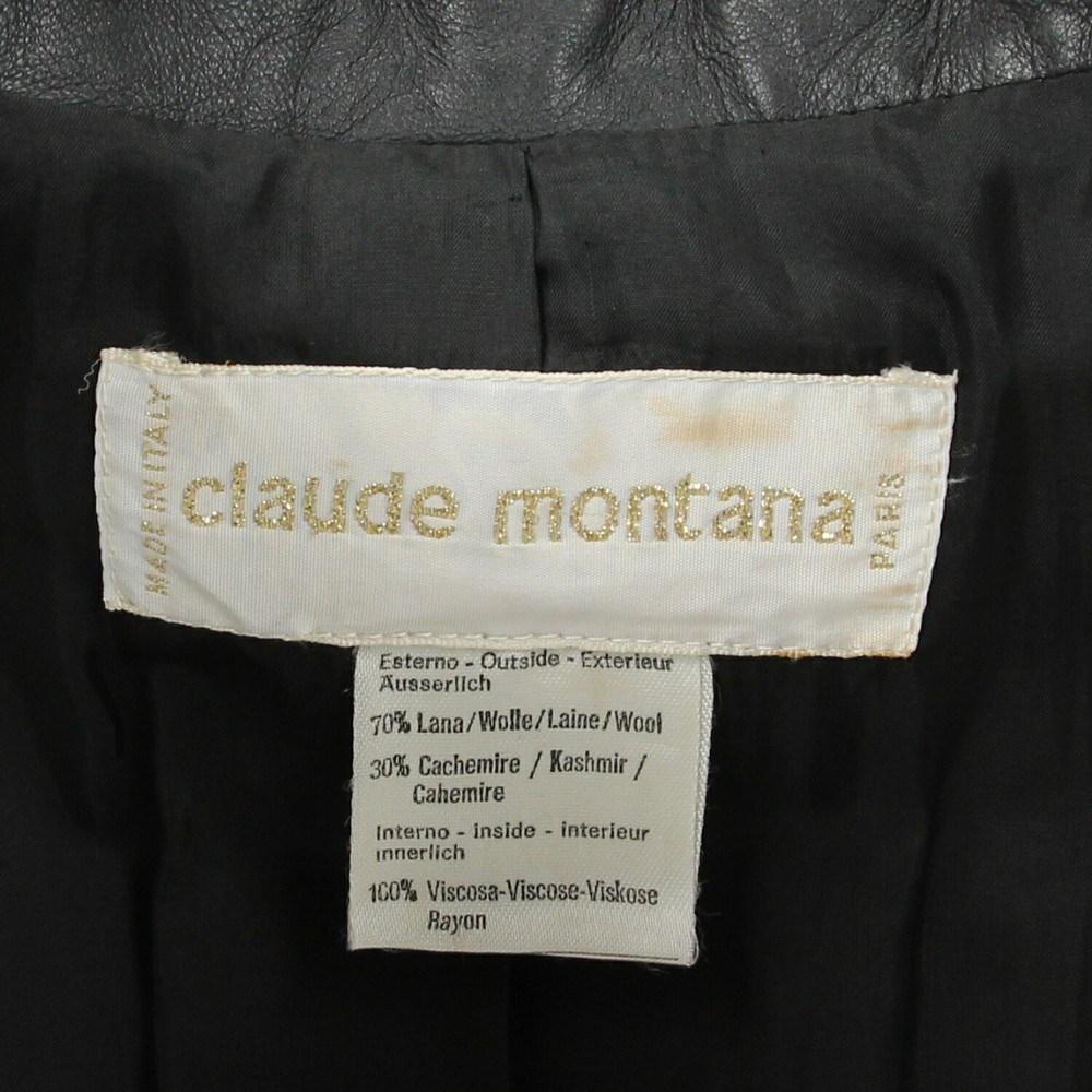 Women's 1980s Claude Montana black wool jacket For Sale