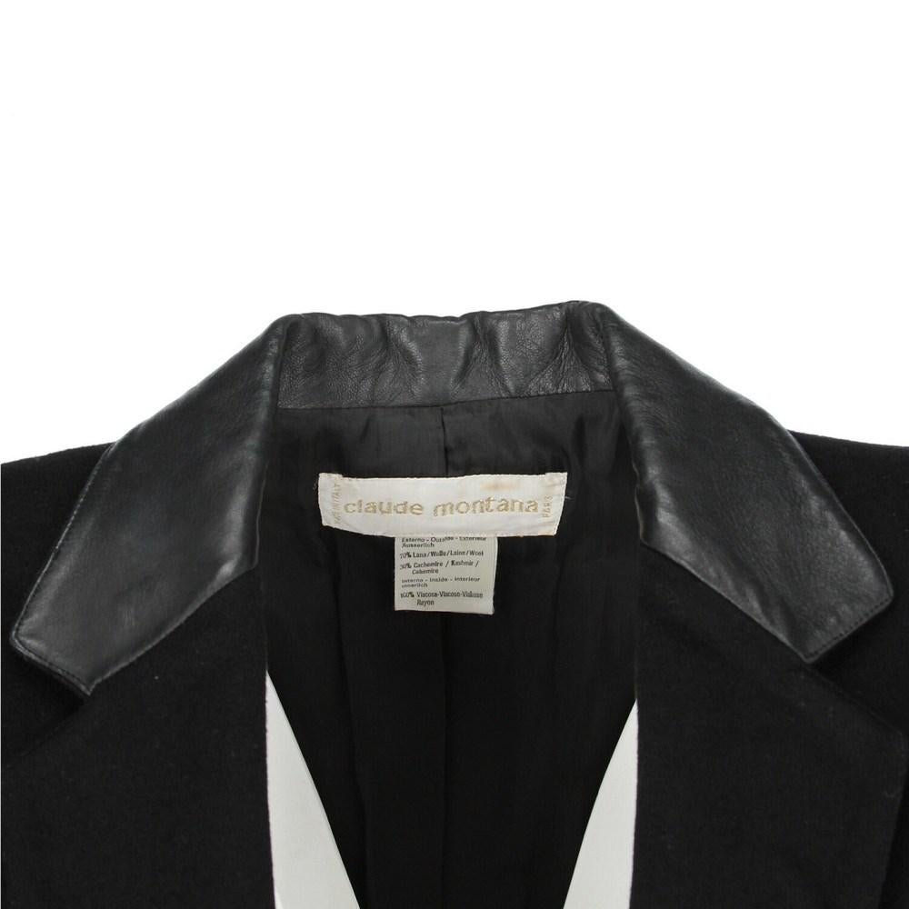 1980s Claude Montana black wool jacket For Sale 1