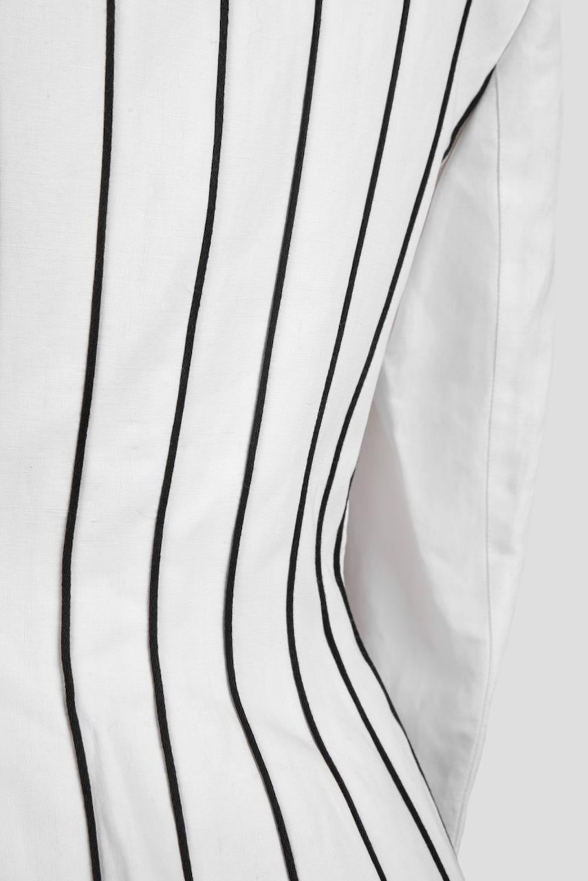 Early 1990s CLAUDE MONTANA White & Black Piping Detail Jacket & Shorts Suit 4