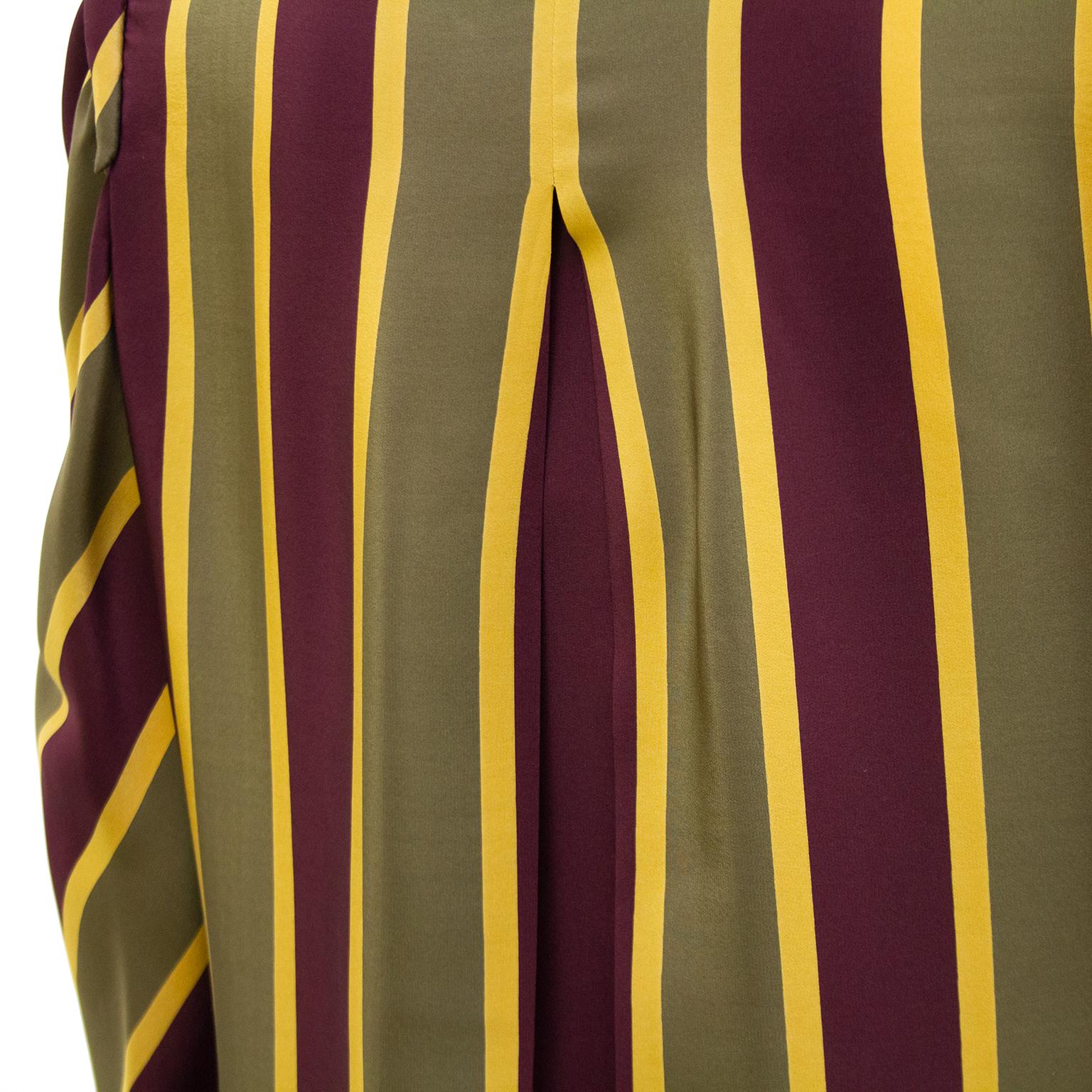 1980s Clementina Della Balda Stripe Silk Blouse  In Good Condition For Sale In Toronto, Ontario