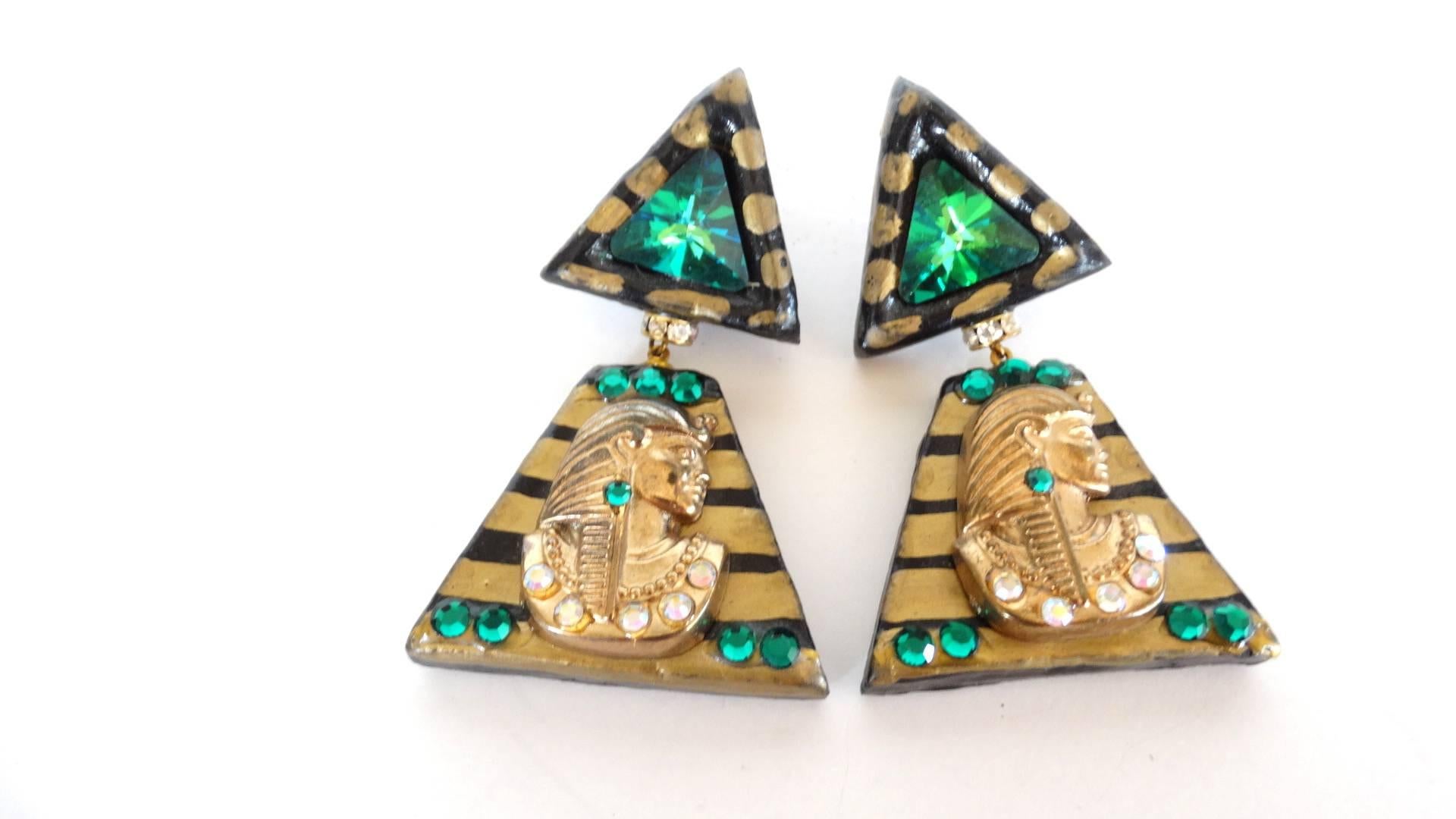 Women's or Men's 1980s Cleopatra Clip Earrings 