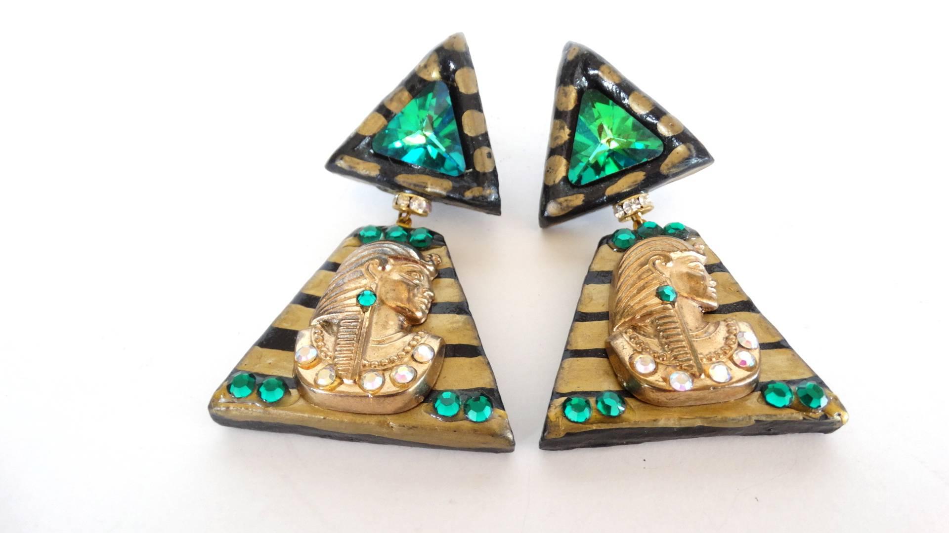 1980s Cleopatra Clip Earrings  3