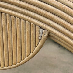 1980er Jahre Coastal Deco Revival Bleistift Schilf Wandspiegel