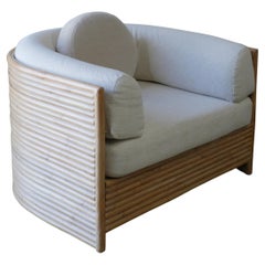 1980s Coastal Oversized Rattan Lounge Chair