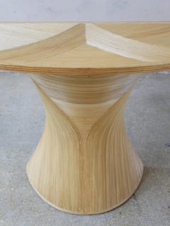 1980s Coastal Pencil Reed Console Table