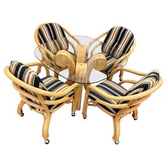1980s Coastal Style Pencil Reed Dining Set