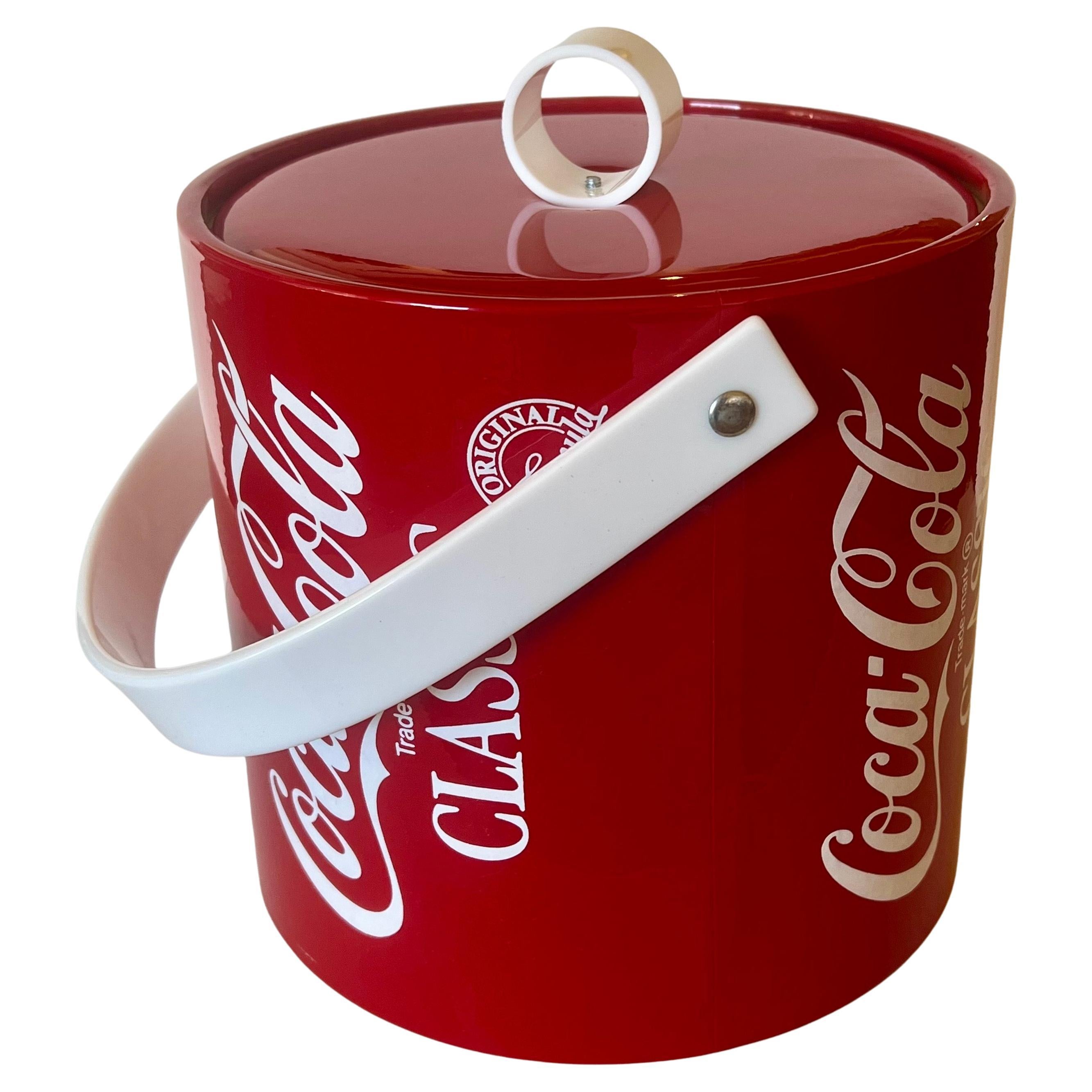 Secchiello per il ghiaccio classico della Coca Cola del 1980 Nuovo mai usato Raro da collezione