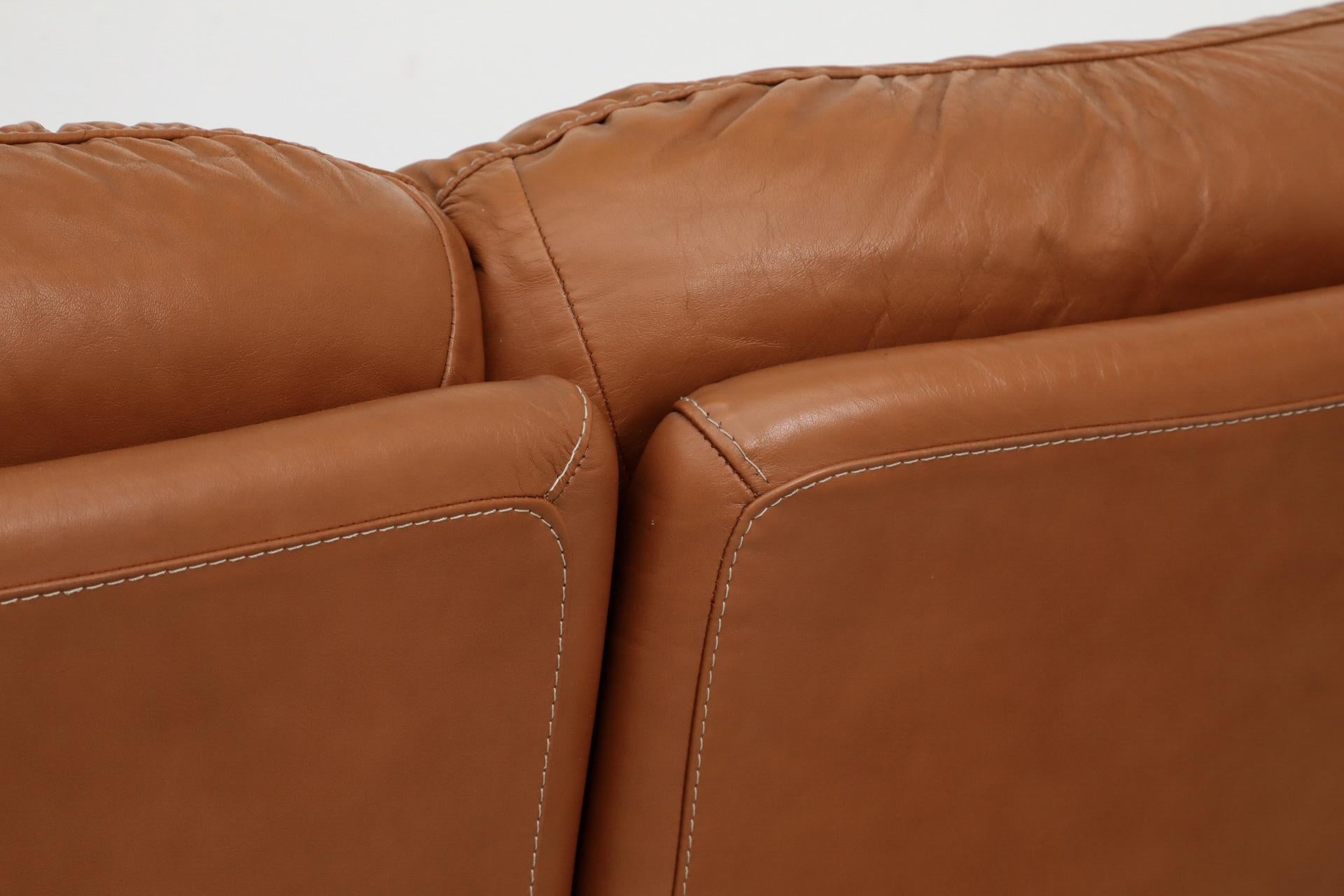 Divano a 3 posti Piumotto in pelle cognac anni '80 di Arrigo Arrigoni per Busnelli anni '80 in vendita 8