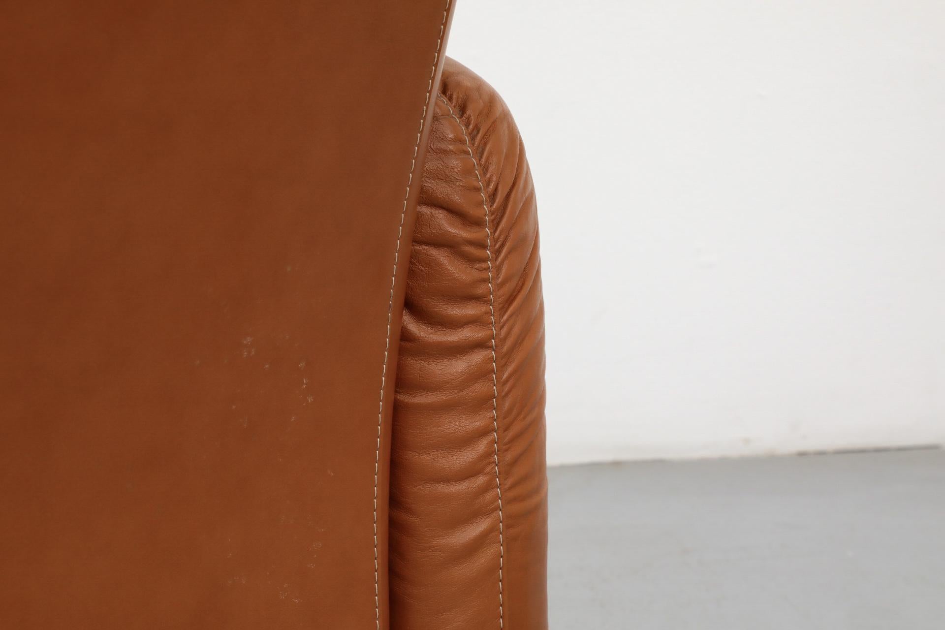 Divano a 3 posti Piumotto in pelle cognac anni '80 di Arrigo Arrigoni per Busnelli anni '80 in vendita 9