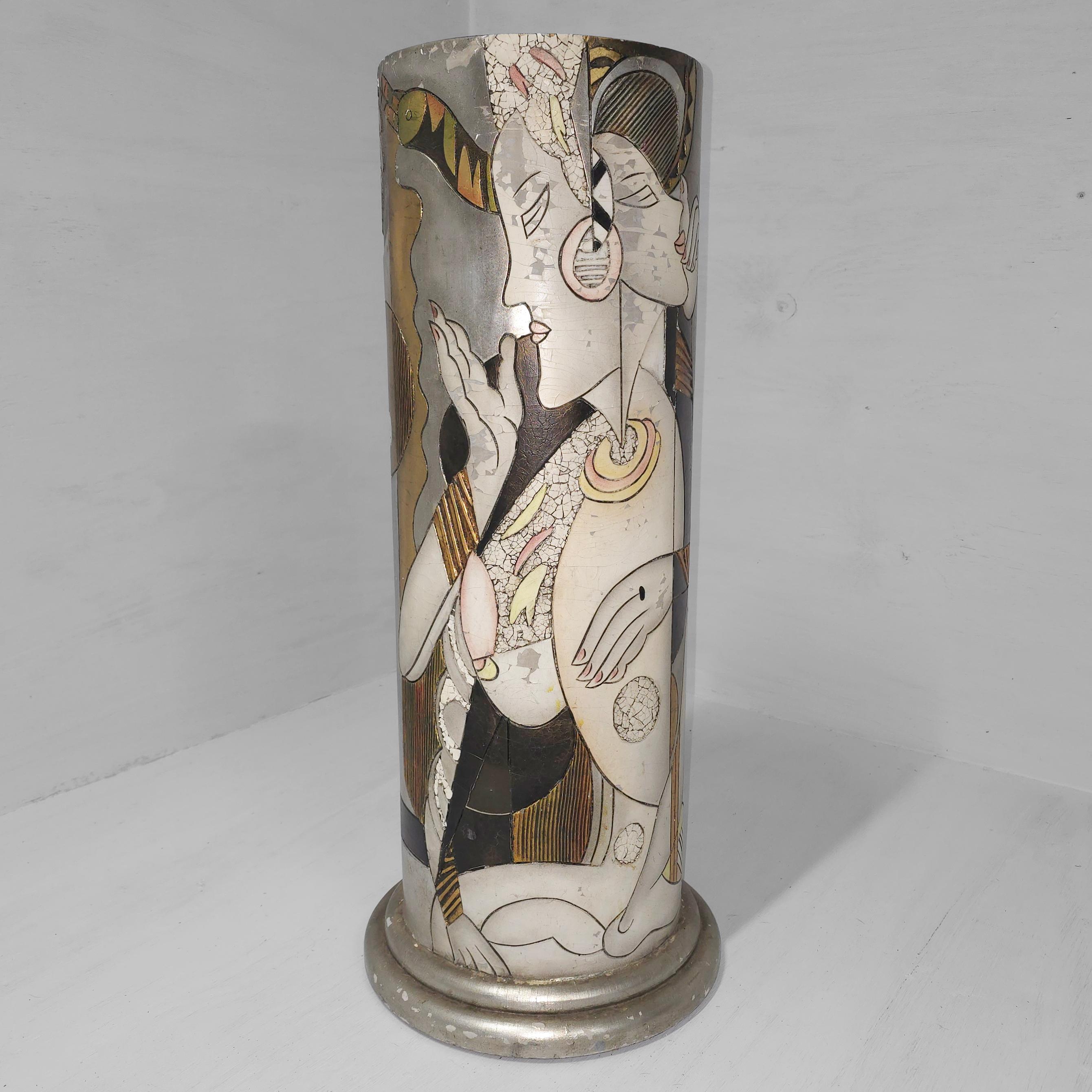 Late 20th Century 1980s Column in Art Deco Memphis Style  For Sale