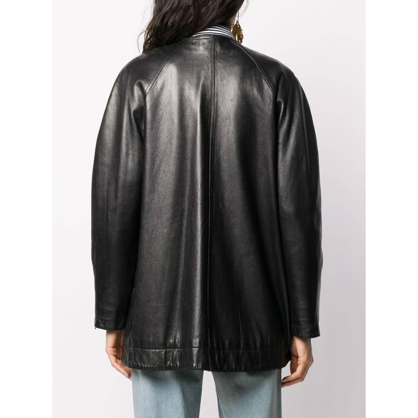 Black 1980s Complice Leather Jacket